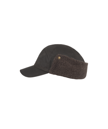 Timber - Katoenen wax baseballcap met oorflap