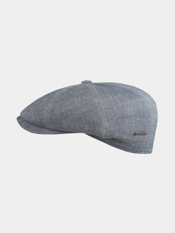 Felipe - Katoenen flatcap - Marine blauw