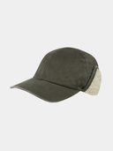 Trick - Verweerd katoenen pet met oorflap - Olijf groen