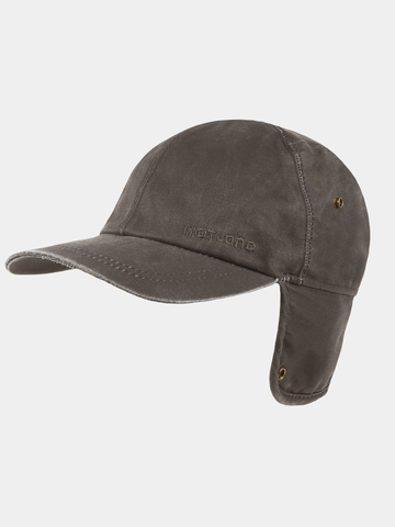 Trick - Verweerd katoenen pet met oorflap - Bruin