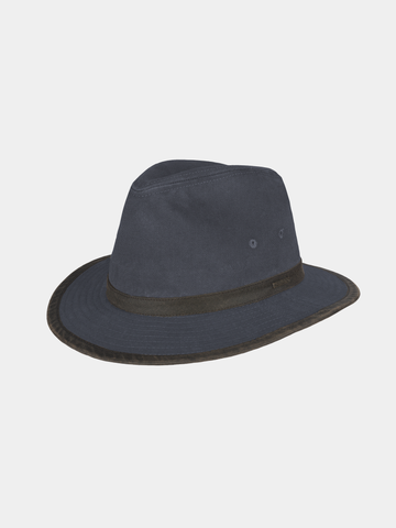 Donoven - Katoenen fedora hoed - Marine blauw