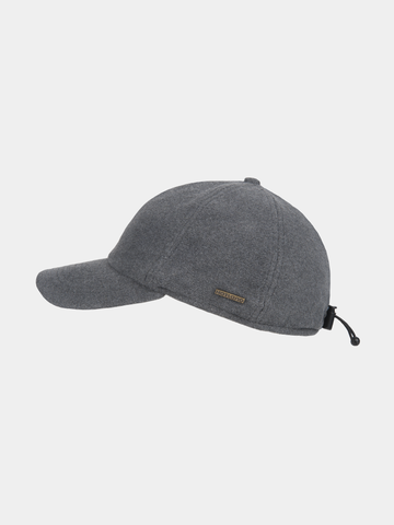 Lenox - Wollen baseball cap met oorflap - Licht grijs