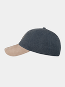 Abel - Katoenen baseball cap met suéde klep - Marine blauw