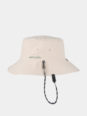 Elin Reversible - Katoenen bucket met cap keeper - Beige