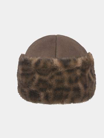 Elvira - Women's hat with leopard pattern - Brown