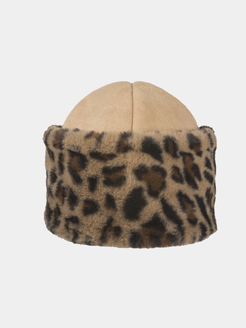 Elvira - Women's hat with leopard pattern - Gekarameliseerd