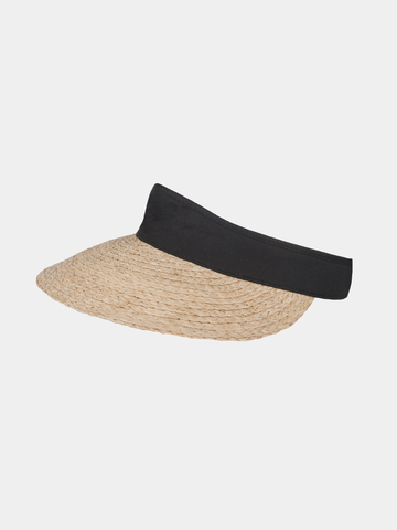 Olinka - Raffia sun visor - Black
