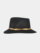 Yolanthe - Toyo hoed met gouden band - Zwart