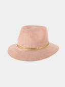 Yolanthe - Toyo hoed met gouden band - Oranje