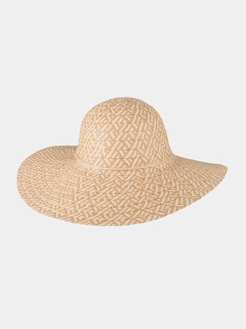 Belle - Toyo flaphoed met brede rand - Beige