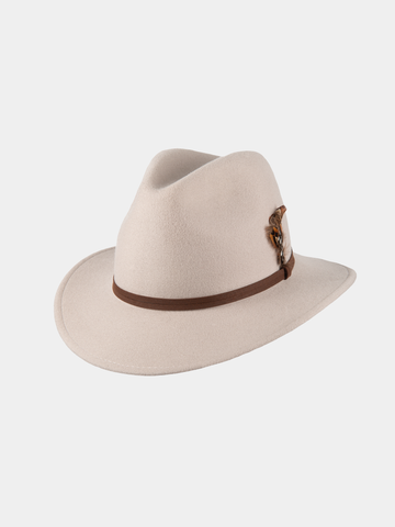 Burundy - Wollmütze mit Feder - Lehm