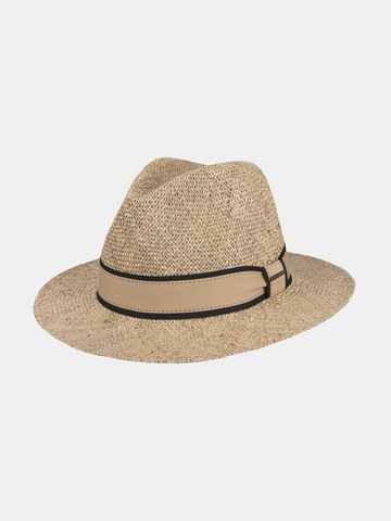 Carrville - Straw hat with stylish band - Black