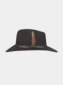 Dakota - Vilten hoed met veer - Bruin