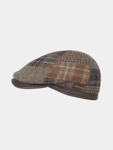 Vaughn - Wool cap with leather trim - Brown