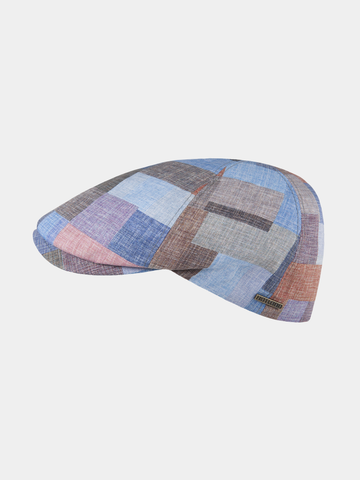 Albon - Katoenen patchwork pet - Marine blauw