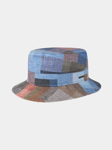 Badger - Katoenen patchwork vissershoed - Marine blauw