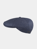 Chris - Zijde flat cap - Marine blauw