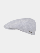 Dante - Gestreept linnen flatcap - Marine blauw