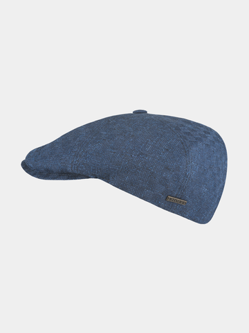 Emad - Linnen flatcap - Marine blauw