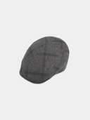 Earl - Casquette plate en Harris Tweed - Marine blauw