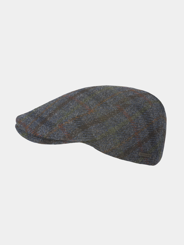Earl - Gorra plana de Harris Tweed - Marine blauw