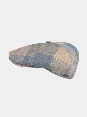 Fitz - Linnen flat cap - Blauw