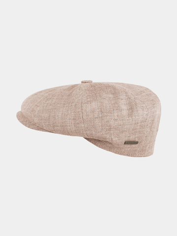 Fabrizio - Linnen flatcap - Oranje bruin