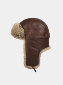 Aleksander - Pilotenmuts van leer - Bruin