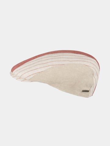 Caleb - Linen flat cap - Red