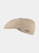 Dugan - Gestreepte flat cap - Beige