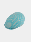 Dugan - Gestreepte flat cap - Turquoise