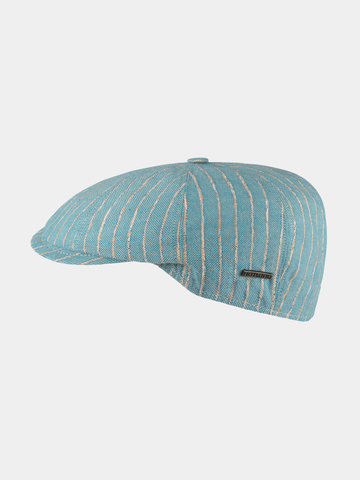 Dugan - Striped flat cap - Turquoise
