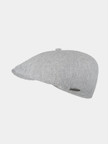 Elias - Gestreepte flatcap - Marine blauw