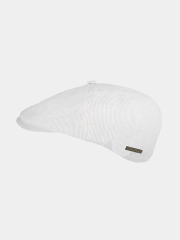 Elias - Gestreepte flatcap - Licht grijs