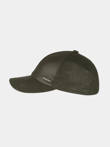 Bono - Leren baseball cap - Olijf groen