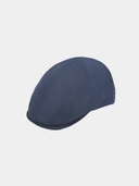 Enric - Linnen flat cap - Marine blauw