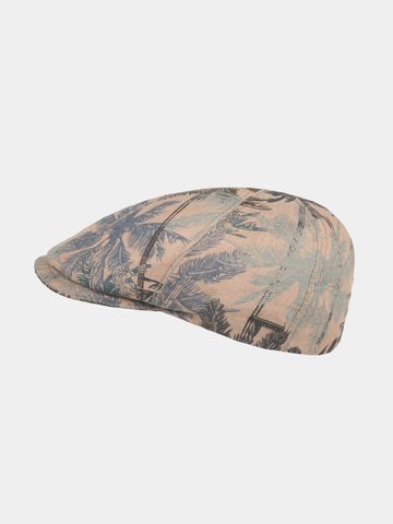Faisal - Linnen flatcap - Oranje bruin